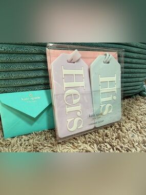 kate spade / pastel purple and light blue luggage tag set (NWT)- authentic